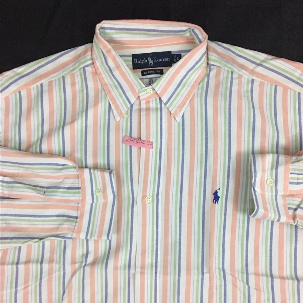 Ralph Lauren Dress Shirt Pony Logo Large Striped